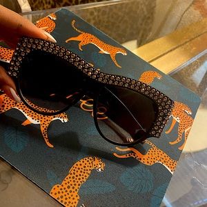 Brown Jeweled Sunglasses